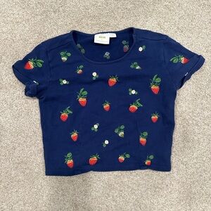 Maeve Strawberry Sweatshirt Tee
